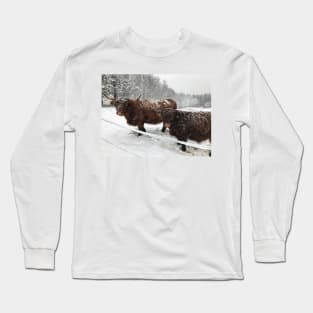 Scottish Highland Cattle Cow and Calf 1599 Long Sleeve T-Shirt